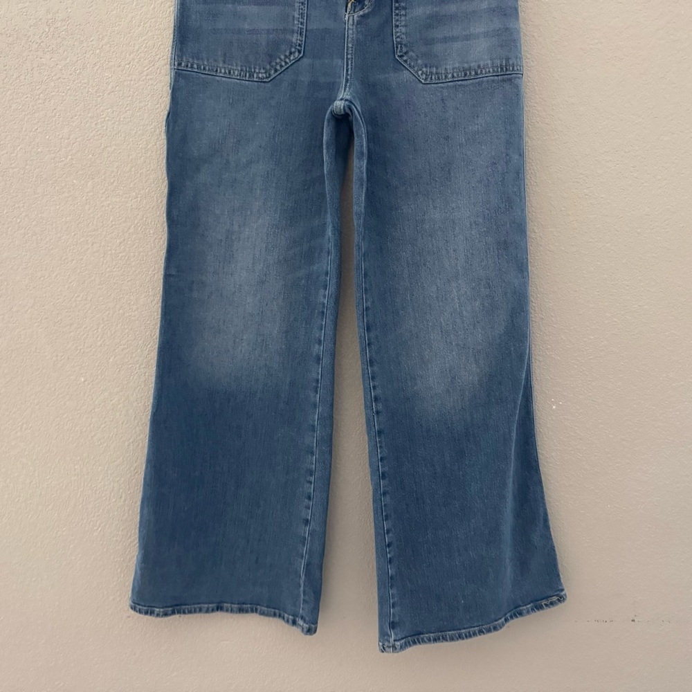 Pilcro The Carpenter Wide Leg Jeans 27 Denim Blue Utility Retro Boho Minimalist - Picture 9 of 15